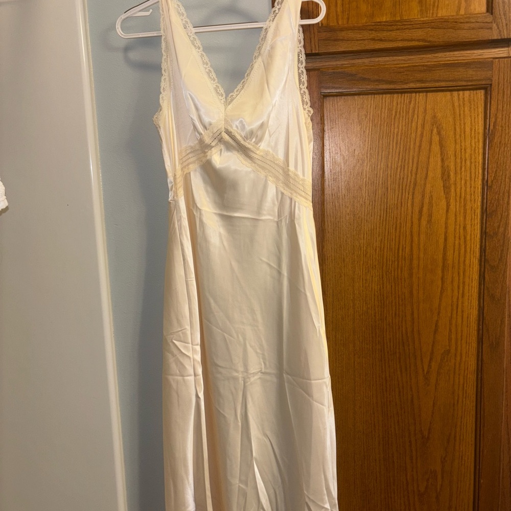Elegant Cream silk maxi dress